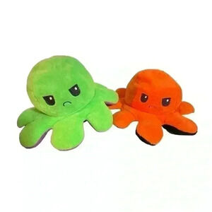 TeeTurtle - The Original Reversible Octopus Plushies Purple/green & Orange/black
